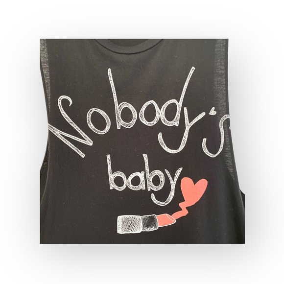 HTF: Valfre ☻ Nobody’s Baby Muscle Tee ☻ Hand Drawn Art Indie Designer ☻︎ Black - Picture 11 of 16